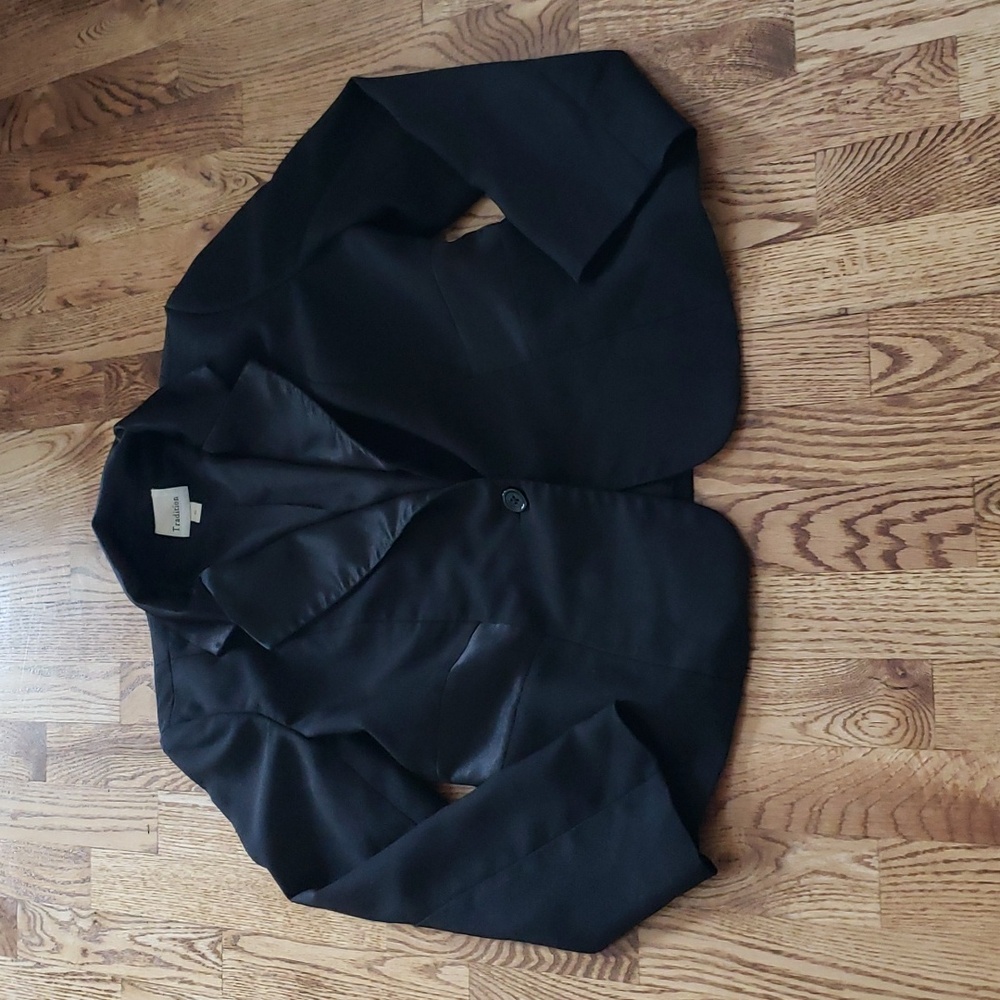 (12) Tradition Classic Blazer Black Tie Formal Padded Shoulders Office Workwear
